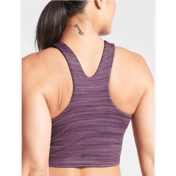 Athleta conscious cropped racerback top with shelf bra space dyed women size XS - Picture 2 of 7
